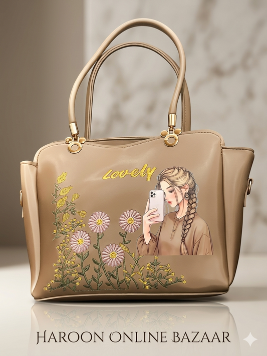 Premium Leather Style Tote Shoulder Bag”
